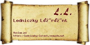 Ledniczky Lóránt névjegykártya