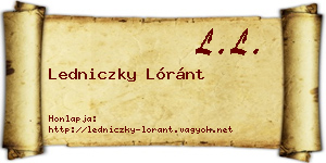 Ledniczky Lóránt névjegykártya