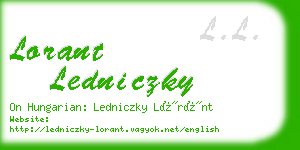 lorant ledniczky business card